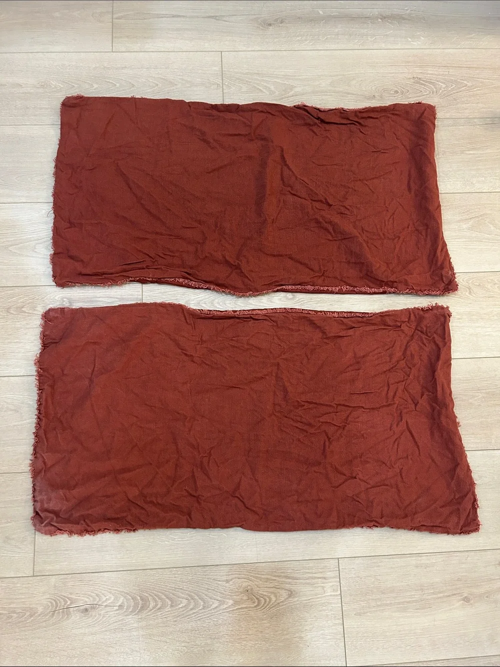 Casaluna Linen Blend King Pillow Sham Set in Rust